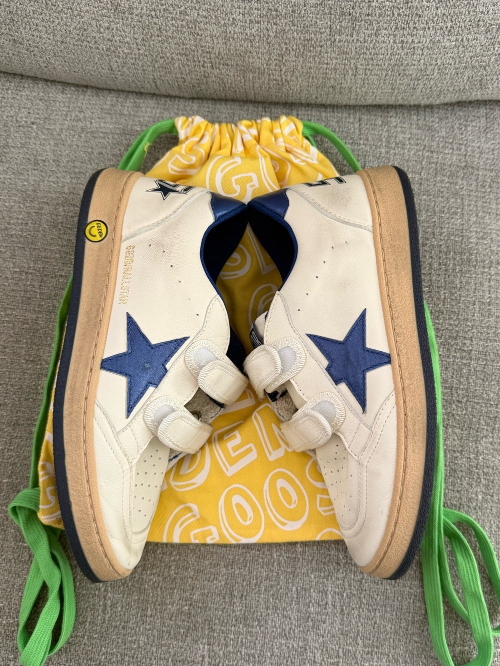 Golden Goose Ballstar Nappa Under Laminated Star Boys Shoes NWOT - Picture 4 of 11